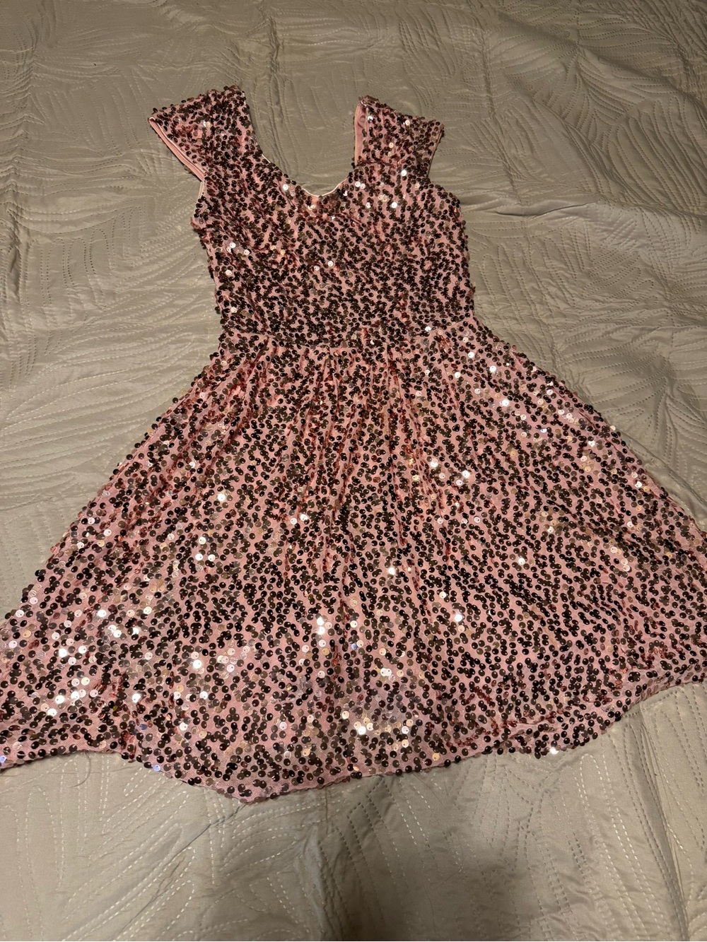 Girls Pink Sequin Party Dress Rue m21 Sz 8